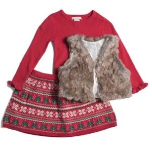 Tommy Bahama Red and Green Holiday Festive Skirt NWOT 3T ONLY THE SKIRT